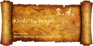 Király Arvid névjegykártya