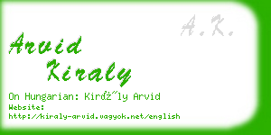 arvid kiraly business card